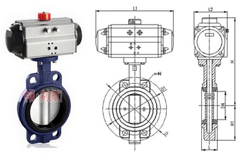 氣動中線蝶閥結構圖